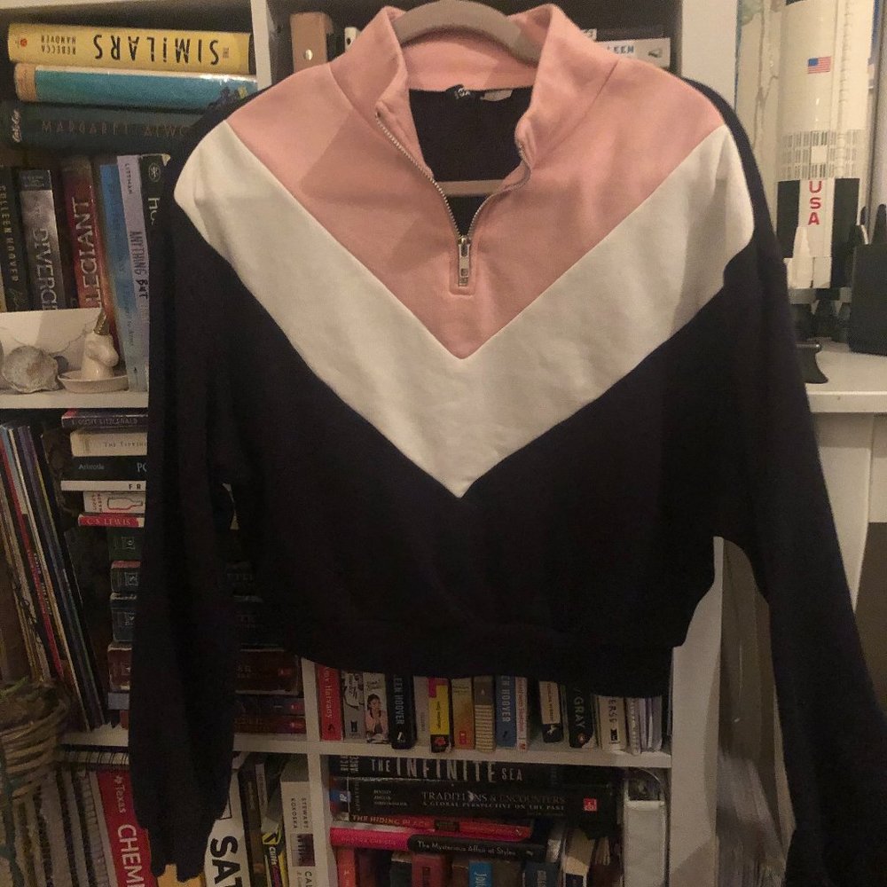 Divided Quarter Zip Sweater
